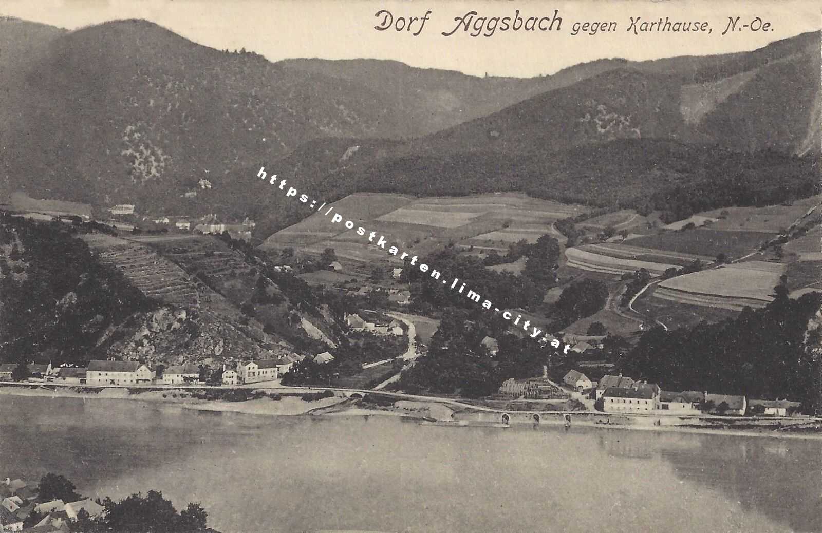 Aggsbach Dorf gegen Kartause 1918
